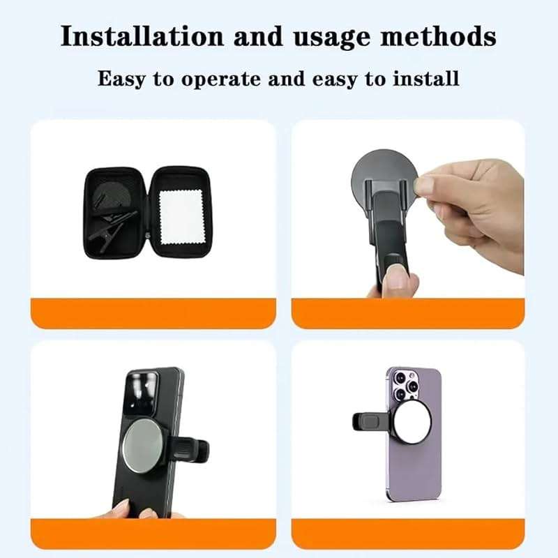 Kalofaye Selfie Mirror Compact Phone Mirror Universal Phone Clip for iPhone 15/14/13/12 Android Samsung Smartphone Selfie Vlog Accessories - Image 6