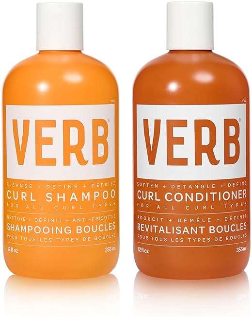 VERB Curl Shampoo + Conditioner Duo - Cleanse and Smooth - Frizz Control + Definition- Vegan, No Parabens or Harmful Sulfates - Image 1