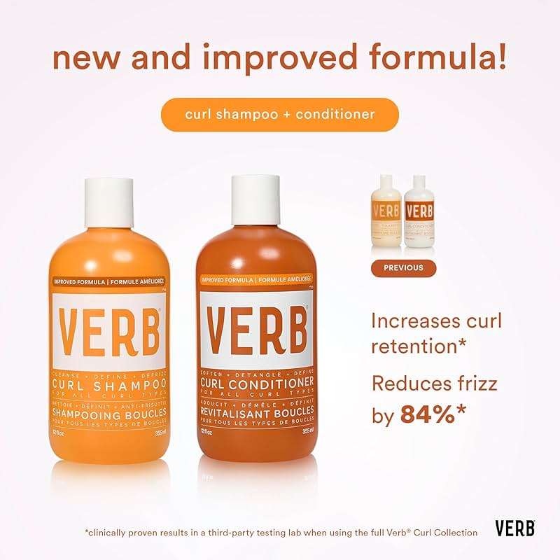 VERB Curl Shampoo + Conditioner Duo - Cleanse and Smooth - Frizz Control + Definition- Vegan, No Parabens or Harmful Sulfates - Image 2