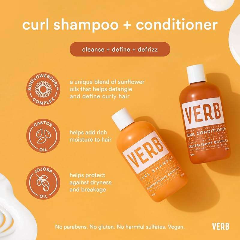 VERB Curl Shampoo + Conditioner Duo - Cleanse and Smooth - Frizz Control + Definition- Vegan, No Parabens or Harmful Sulfates - Image 4