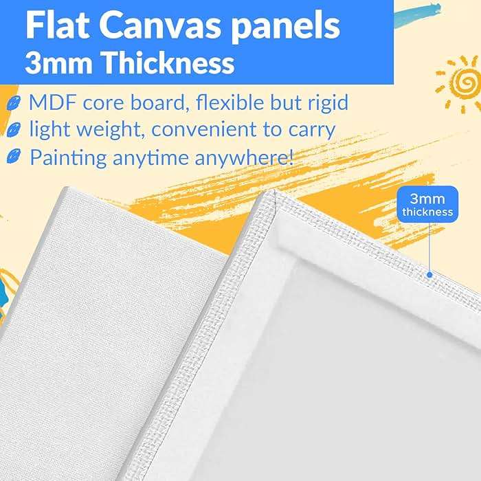 54 Pack 5x7 Inch Canvas Boards for Painting Bulk, Kids Art Novices Blank Painting Canvases, Gesso Primed Acid-Free 100% Cotton Canvas Panels for Acrylic Oil Watercolor Tempera Paint - Image 4