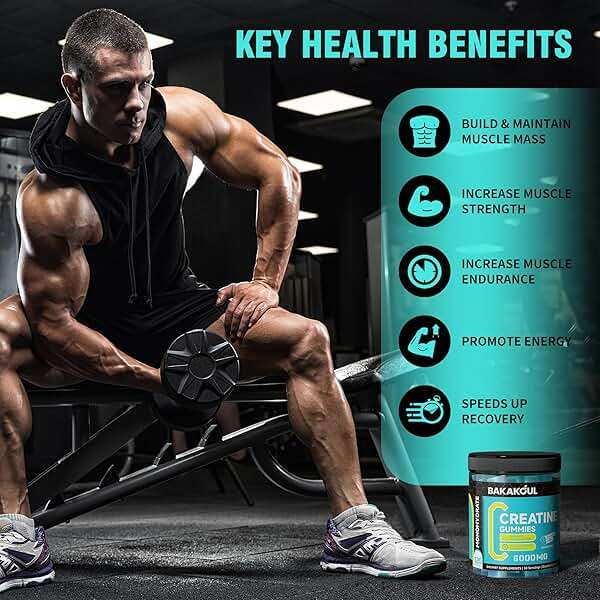 BAKAKOUL Creatine Monohydrate Gummies for Men & Women - 60 Sugar Free Gummies with Magnesium Glycinate, L-Threonate, L-Taurine + Vitamin B12 for Muscle Support, Energy Boost, 1 Pack - Image 4