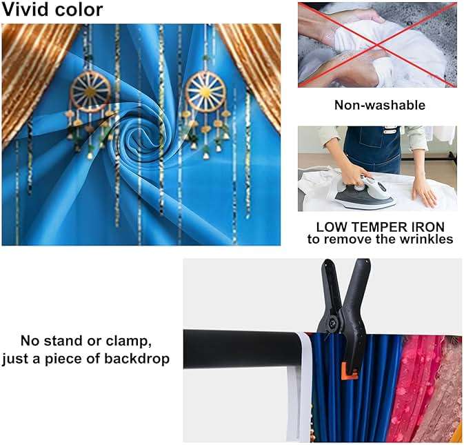 Baocicco 7x5ft India Style Backdrop Photography Curtain Flower Garland Photography Background India Hindu Wedding Traditional Banner Diwali Pooja Decorations for Bride Couple Portrait Props - Image 7