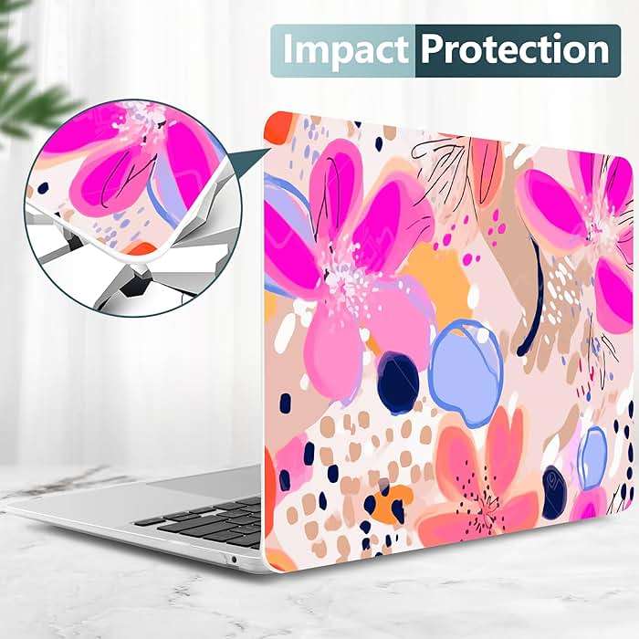DONGKE Compatible with MacBook Air 13 inch Case 2021 2020 2019 2018 Release A2337 M1 A2179 A1932 with Retina Display & Touch ID, Plastic Hard Shell & Keyboard Cover - Floral Artistic - Image 5