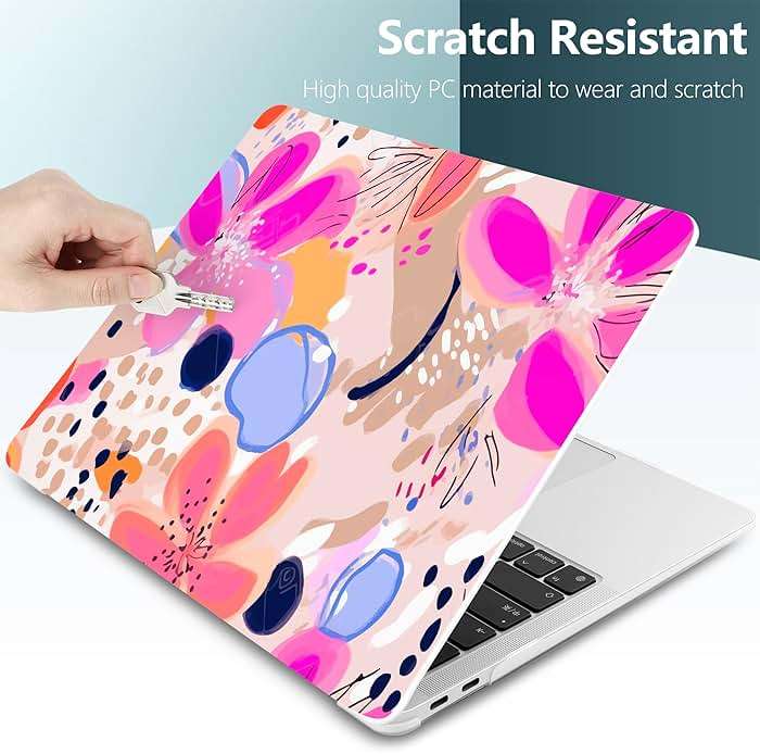 DONGKE Compatible with MacBook Air 13 inch Case 2021 2020 2019 2018 Release A2337 M1 A2179 A1932 with Retina Display & Touch ID, Plastic Hard Shell & Keyboard Cover - Floral Artistic - Image 7