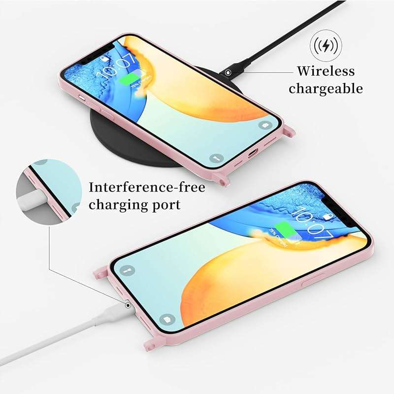 VooDirop Compatible with iPhone Xr Case with Strap, Crossbody iPhone Case with Lanyard Adjustable Shockproof Drop Protection Silicone Phone Cover for iPhone Xr 6.1'' Pink - Image 4