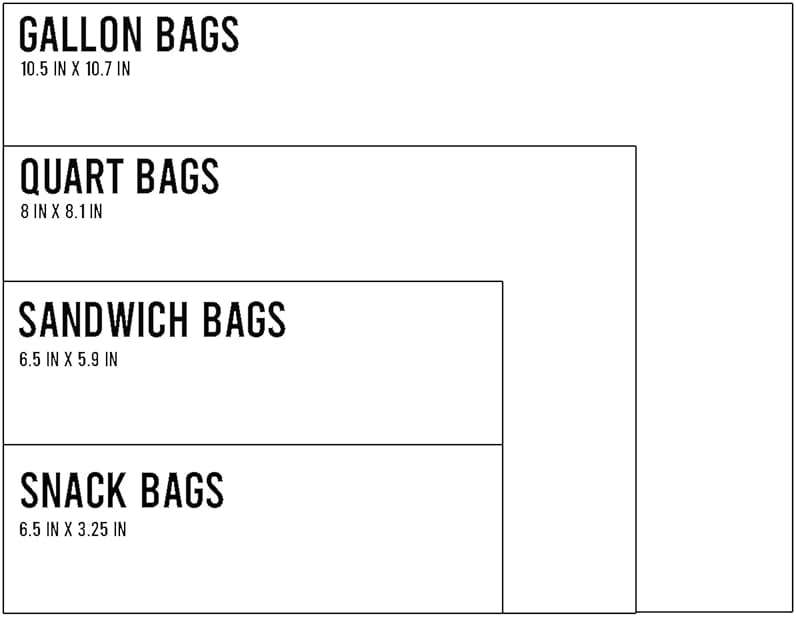 BEIDOU-PAC Combo Storage Zip Bags 350 Count, Resealable Variety Pack With Organizer, Reclosable Clear Plastic Snack, Sandwich, Quart, Gallon Assorted Size Bags - Image 6