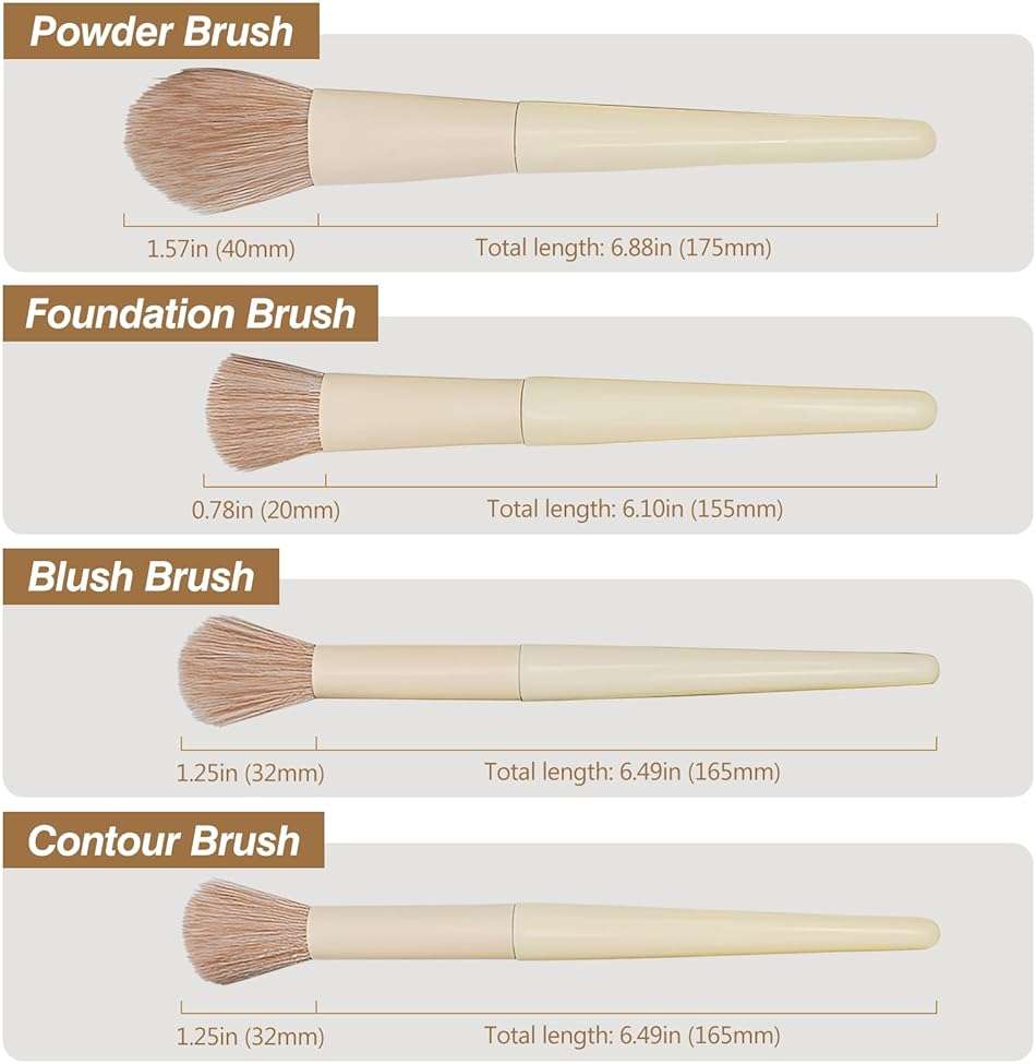 Synthetic Foundation, Powder, Concealers, and Eye Shadows Makeup Brush Set to Master the Art of Makeup - Image 6