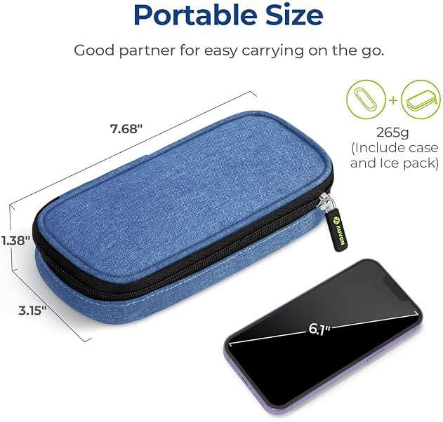 AUVON Insulin Pen Cooler Travel Case with 2 * 90g TSA Approved Ice Packs, Diabetic Medication Insulated Cooling Bag for Insulin Pens and Diabetic Supplies Storage, Compact for Daily Life and Trips - Image 8