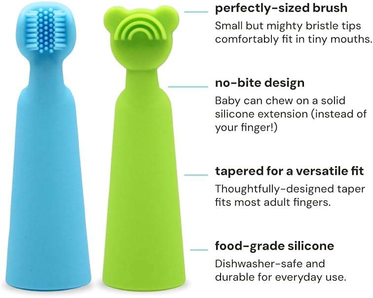 oogiebear Baby Finger Brush & Tongue Scraper - Gentle Oral Care, Soft Silicone, BPA-Free, for Infants & Toddlers - Image 2