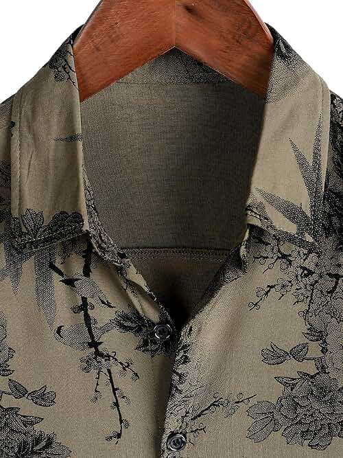 JOTOOK Mens Hawaiian Shirt Short Sleeve Button Down Tropical Shirts Casual Floral Summer Beach Shirt - Image 3