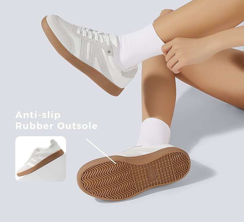LUCKY STEP Women Classic Retro Gum Sole Fashion Sneakers Casual Tennis Skate Shoe Genuine Leather Walking Footwear Anti Slip Trainers - Image 4