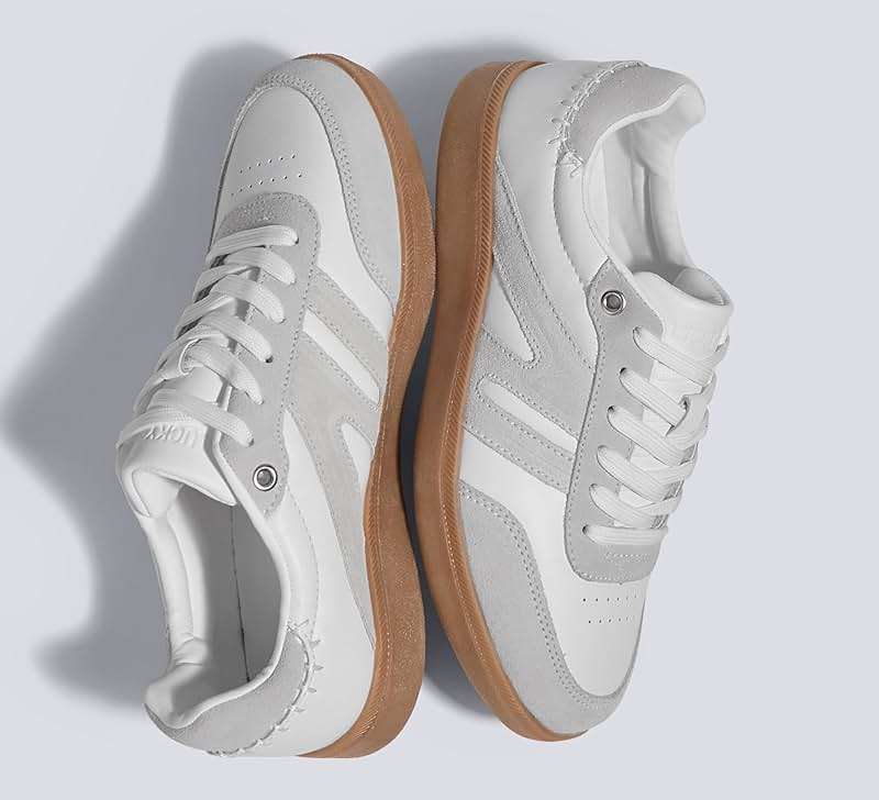 LUCKY STEP Women Classic Retro Gum Sole Fashion Sneakers Casual Tennis Skate Shoe Genuine Leather Walking Footwear Anti Slip Trainers - Image 7