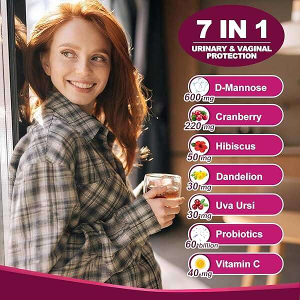 NATURE TARGET Probiotics for Women Urinary Tract Health with D Mannose & Cranberry - 60 Billion CFUs Vaginal Probiotics for Digestive Health, UTI & PH Balance with Prebiotics - 90 Capsules - Image 2
