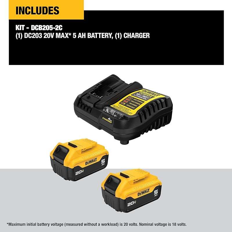 DEWALT 20V MAX Lithium-Ion Battery 2-Pack, 5.0 Ah (DCB205-2c) - Image 2