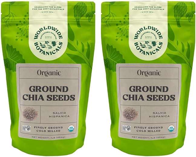 Worldwide Botanicals Organic Ground Chia Seeds, 1 Pound - Excellent Source of Fiber, Protein, and Omega-3 Fatty Acids | Gluten-Free | Vegan | Non-GMO | Kosher, Pack of 2 - Image 1