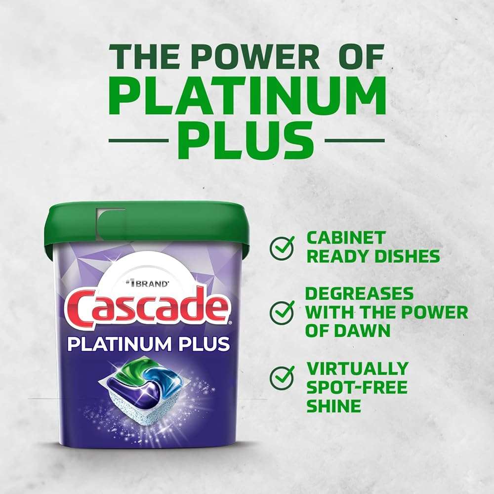 Cascade Platinum Plus Dishwasher Pods, Dish Detergent ActionPacs, Power of Bleach, 21 Count - Image 2