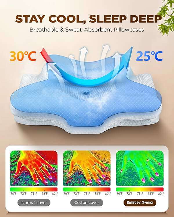 Sleep Doctor Approved Cervical Neck Pillow Sleeping, Ergonomic Contour Side Sleeper Pillows Adults, Cooling Orthopedic Pillow Pain Relief Support, Memory Foam Back Stomach Sleepers Grey Standard - Image 5