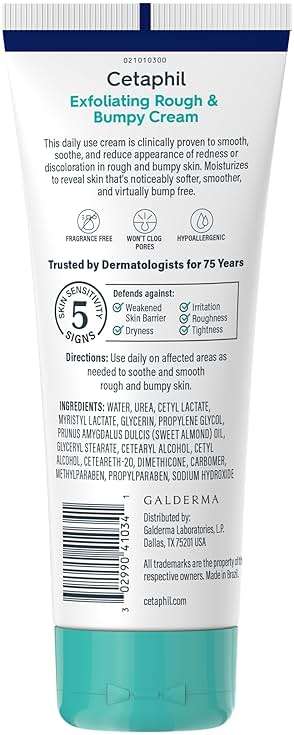 Cetaphil Exfoliating Rough & Bumpy Cream, Lightweight Cream for All Skin Types, 8 oz Tube, 20% Urea, Gently Exfoliates, Refines Skin Texture, Dermatologist Recommended Brand - Image 8
