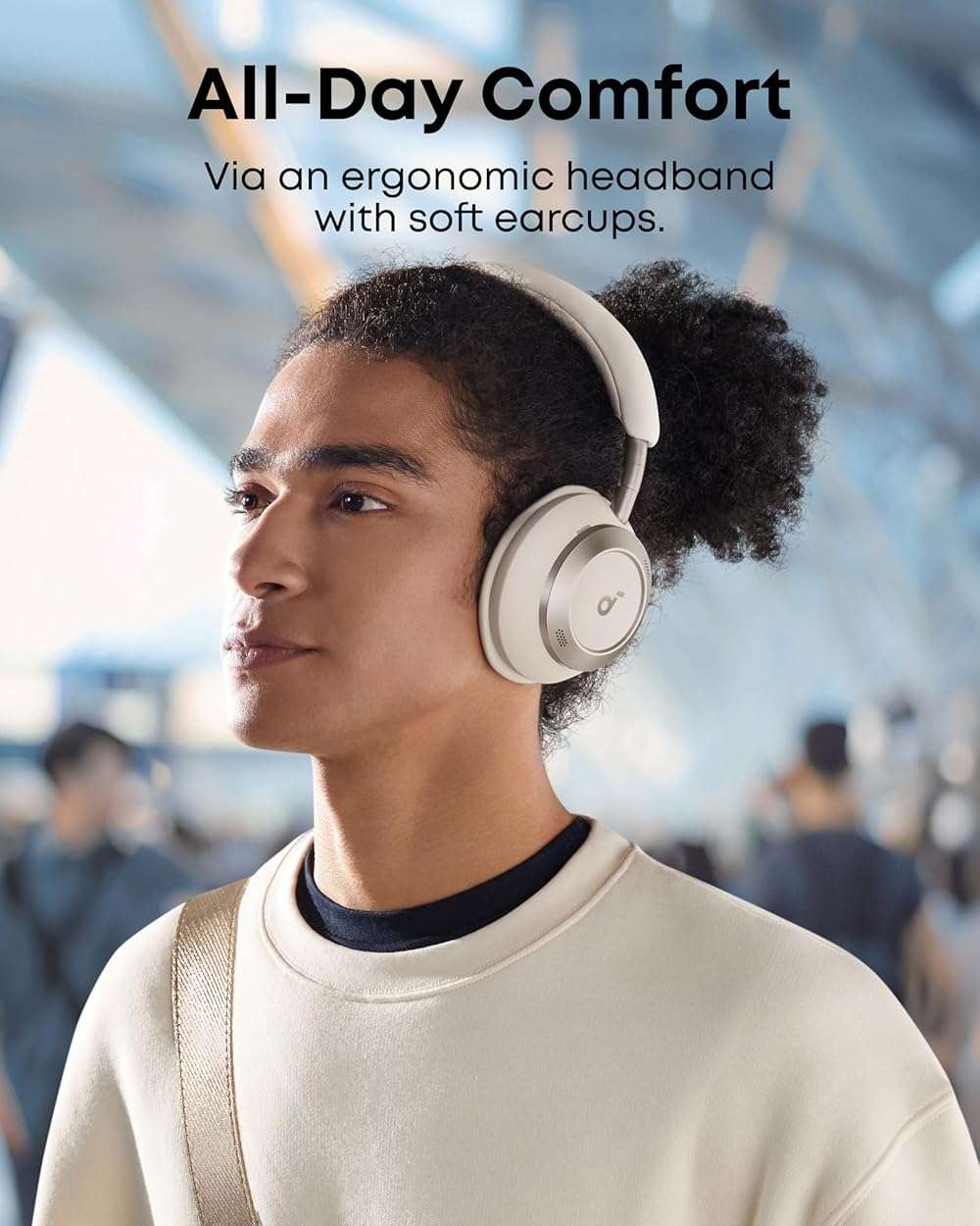 Soundcore Space One Pro by Anker, Foldable Over-Ear Headphones for Travel and Work, Adaptive ANC, Hi-Res LDAC, Comfortable Fit, 60H Playtime, 5-Min Charge for 8 Hrs, 6-Mic Calls - Image 6