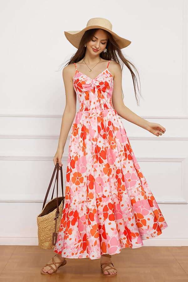 GRACE KARIN Womens Summer Floral Maxi Dresses 2026 Long Flowy Boho Dress Beach Vacation Sundresses Casual Clothes with Pocket - Image 5