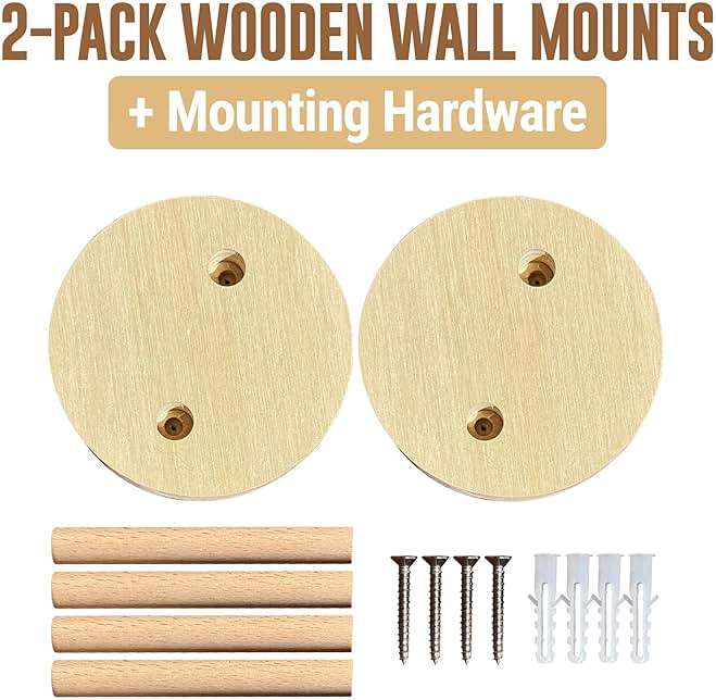 Samorillo [2 Pack] Wall Mounts for Mini Guitars & Ukuleles - Wooden Hooks With Mounting Hardware - Install in Minutes and Hang With Confidence - Image 3