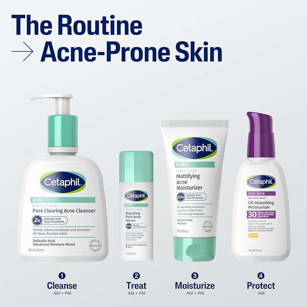 Cetaphil Gentle Clear Pore Clearing Acne Cleanser, Foaming Gel Cleanser for Sensitive, Acne-Prone Skin, 8 Fl Oz Pump Bottle, 2% Salicylic Acid, Gently Exfoliates, Dermatologist Recommended Brand - Image 6