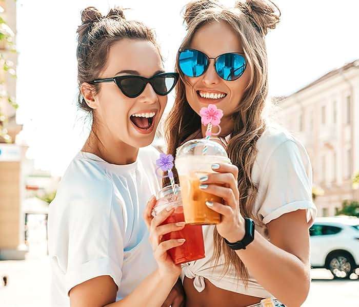 BTYHAOS Silicone Straw Caps for 10mm Tumblers | Reusable Dust-Proof Straw Toppers Compatible with Stanley 30oz & 40oz Tumblers (Purple Flower 3pc) - Image 6