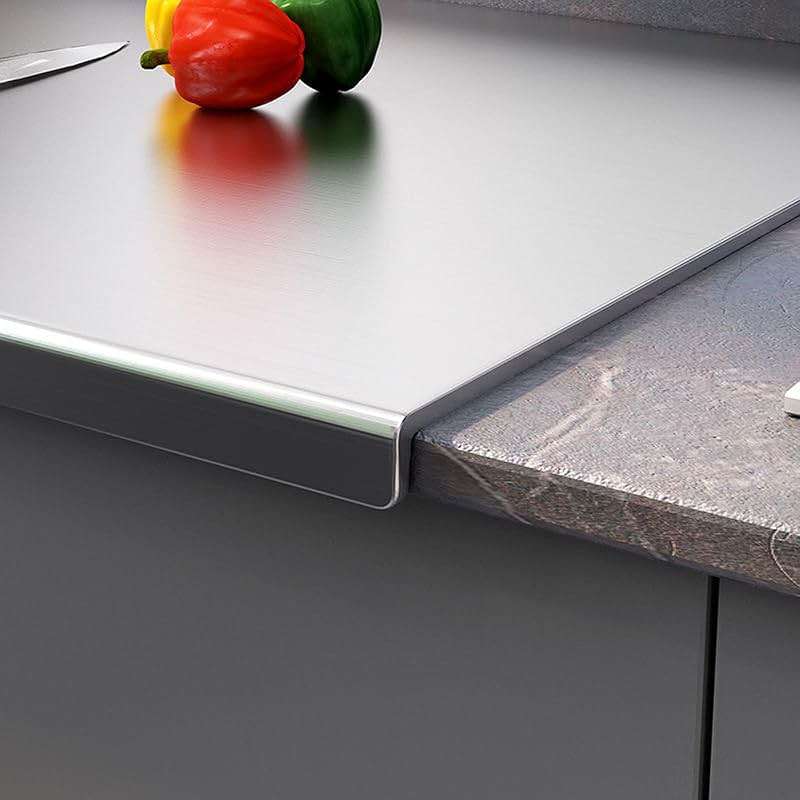 YIYUHAR Stainless Steel Cutting Boards with Lip for Kitchen,Chopping Boards for Countertop,Large Metal Cutting Board over Sink Suitable for Meat,Fruits,Vegetables,Bread,Noodle,and Pizza (15.7"*11.8") - Image 5