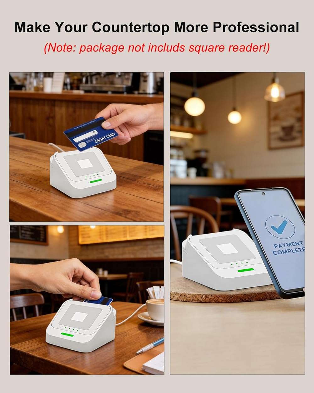 WUKUR Dock for Square Reader 2nd Generation, Holder Stand for Square Card Reader 2 Gen, Compact Dock with Upgraded Detachable USB-C Port and Smart Anti-Slip Button (Cable Included, No Device) - Image 5