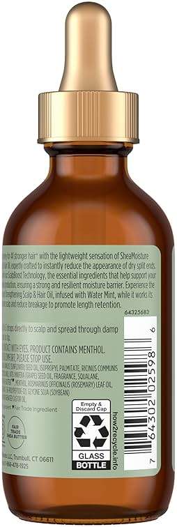 Shea Moisture Strengthening Scalp & Hair Oil Rosemary & Vegan Collagen To Protect The Scalp And Strengthen Hair With ScalpBoost Technology For A Cooling Sensation With ScalpBoost Technology 2 Fl Oz - Image 2