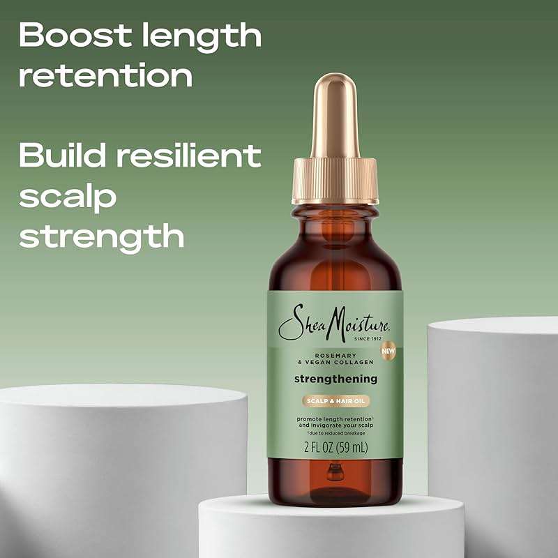 Shea Moisture Strengthening Scalp & Hair Oil Rosemary & Vegan Collagen To Protect The Scalp And Strengthen Hair With ScalpBoost Technology For A Cooling Sensation With ScalpBoost Technology 2 Fl Oz - Image 3