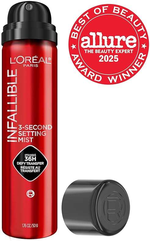L'Oreal Paris Infallible 3-Second Setting Spray Mist, Microfine Mist for up to 36HR Wear, Clear, 1.76 oz - Image 2