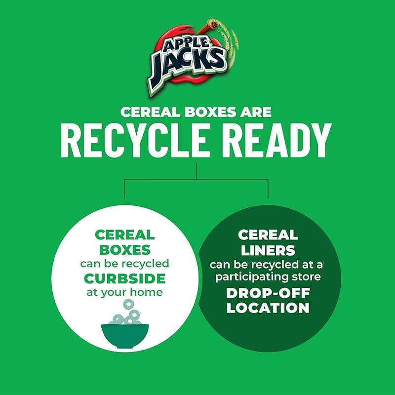 Kellogg’s Apple Jacks Breakfast Cereal, Kids Snacks, Family Breakfast, Giant Size, Original, 23oz Box (1 Box) - Image 6