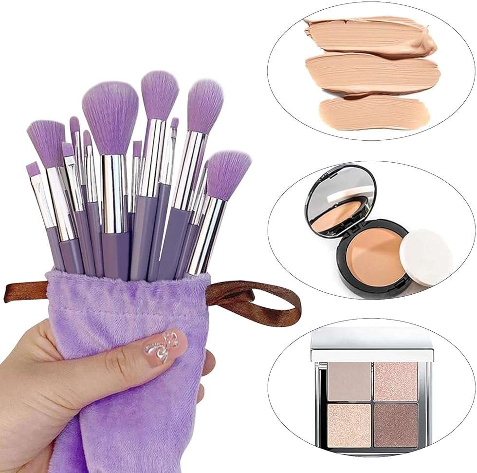 Makeup Brushes Set, 13 Pcs Premium Synthetic Foundation Powder Concealer Eyeshadow Blush Highlighter Eyebrow Brush Set, Suitable for Beginner and Makeup Artist - Image 4