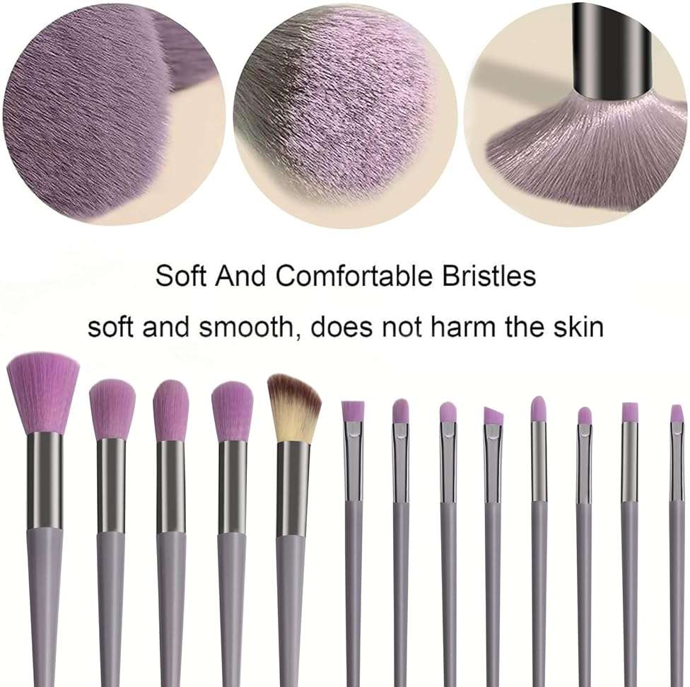 Makeup Brushes Set, 13 Pcs Premium Synthetic Foundation Powder Concealer Eyeshadow Blush Highlighter Eyebrow Brush Set, Suitable for Beginner and Makeup Artist - Image 5
