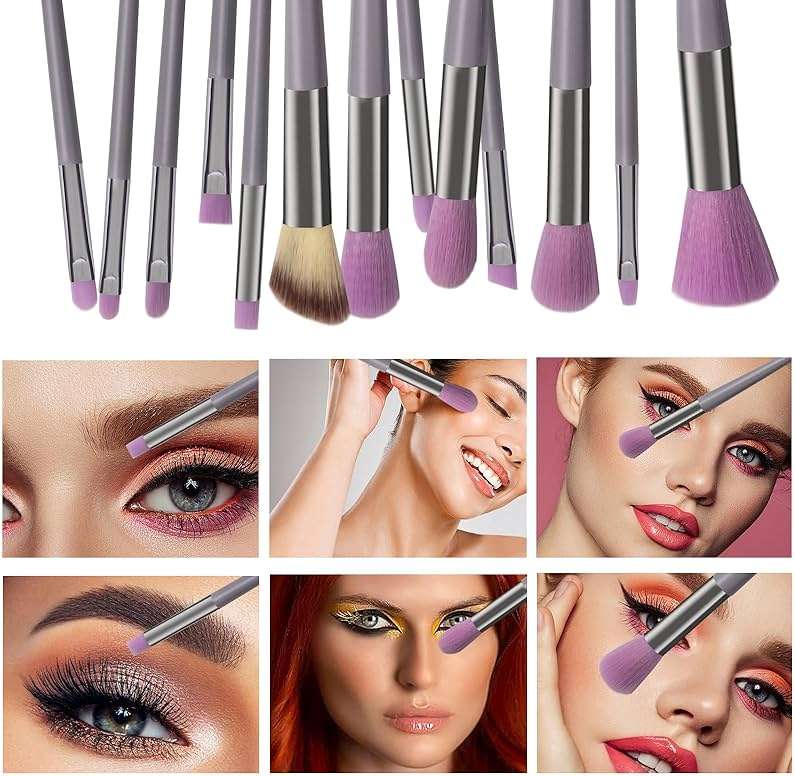 Makeup Brushes Set, 13 Pcs Premium Synthetic Foundation Powder Concealer Eyeshadow Blush Highlighter Eyebrow Brush Set, Suitable for Beginner and Makeup Artist - Image 7