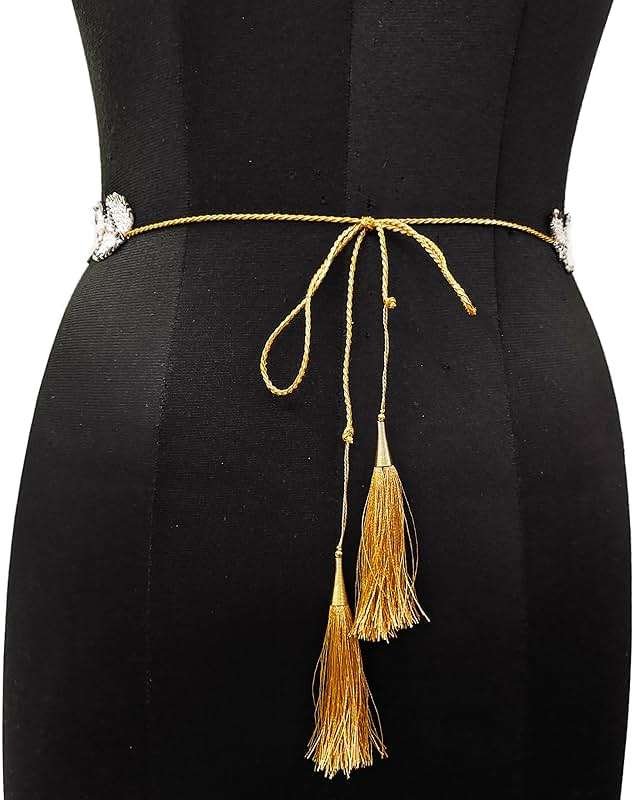Purala Women's Fabric Kamarband Saree belt waist hip Waist for saree Girl gaun women Lehnga choli Tredisnal Hand Work bally chain cloth Belt (51 grey pan) - Image 4
