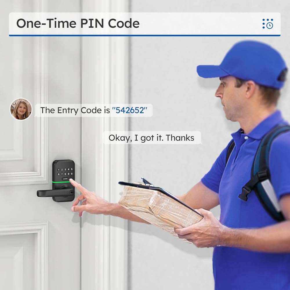 Smart Door Handle Lock with Keypad: Kucacci Keyless Entry Digital Knob for Front Door - Electronic Smart Lock with Keypad - Exterior Code Door Knob - Easy Installation - Image 5