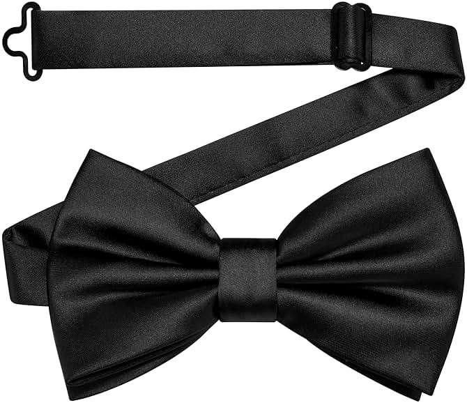 Branduce Solid Color Pre-tied Bow Tie Quality Adjustable Bowtie for Men Party Wedding - Image 1