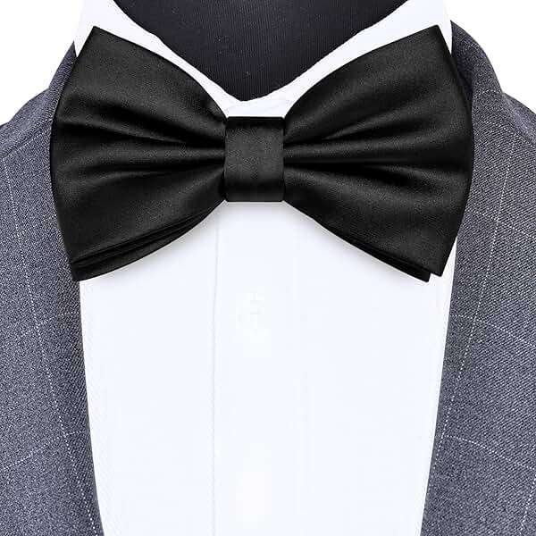 Branduce Solid Color Pre-tied Bow Tie Quality Adjustable Bowtie for Men Party Wedding - Image 2
