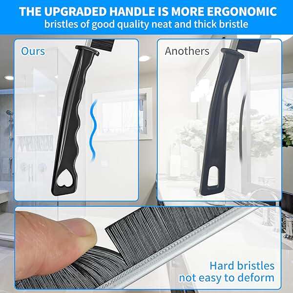 4TH Multi-Purpose Hard Bristle Crevice Cleaning Brush -Deep Reach Gap Cleaning Tool for Household Use -Versatile, Durable, Thin Brush to Clean Tight Spaces -4 Pcs, Black - Image 7