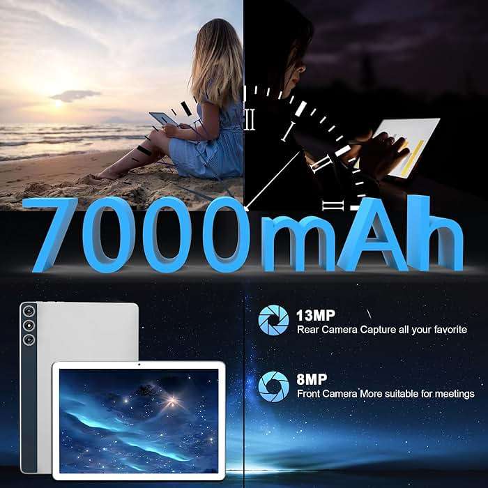 2026 Latest Android 15 Tablet, 10 inch Tablet with 128GB Storage 1TB Expandable 14GB RAM, Dual 4G Cellular Tablets with keyboard Support 5Ghz WiFi/Bluetooth 5.0, Octa-Core Processor, FHD IPS Screen - Image 6