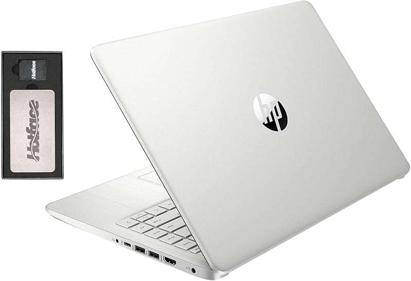 HP Stream 14" HD BrightView Laptop, Intel Celeron N4120, 16GB RAM, 288GB Storage (128GB UFS + 160GB Docking Station Set), Intel UHD Graphics, 720p Webcam, Wi-Fi, 1 Year Office 365, Win 11 S, Silver - Image 1