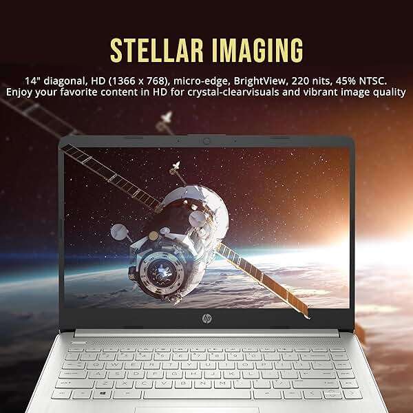 HP Stream 14" HD BrightView Laptop, Intel Celeron N4120, 16GB RAM, 288GB Storage (128GB UFS + 160GB Docking Station Set), Intel UHD Graphics, 720p Webcam, Wi-Fi, 1 Year Office 365, Win 11 S, Silver - Image 4