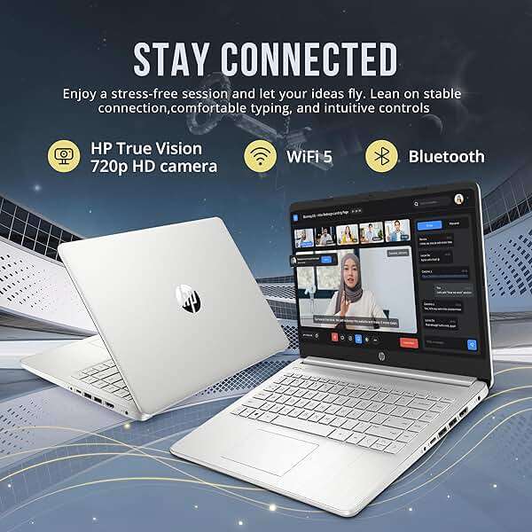 HP Stream 14" HD BrightView Laptop, Intel Celeron N4120, 16GB RAM, 288GB Storage (128GB UFS + 160GB Docking Station Set), Intel UHD Graphics, 720p Webcam, Wi-Fi, 1 Year Office 365, Win 11 S, Silver - Image 6