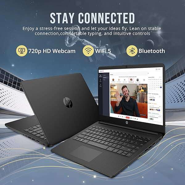 HP Stream 14" HD BrightView Laptop, Intel Celeron N4120, 16GB RAM, 288GB Storage (128GB eMMC + 160GB Docking Station Set), Intel UHD Graphics, 720p Webcam, Wi-Fi, 1 Year Office 365, Win 11 S, Black - Image 6