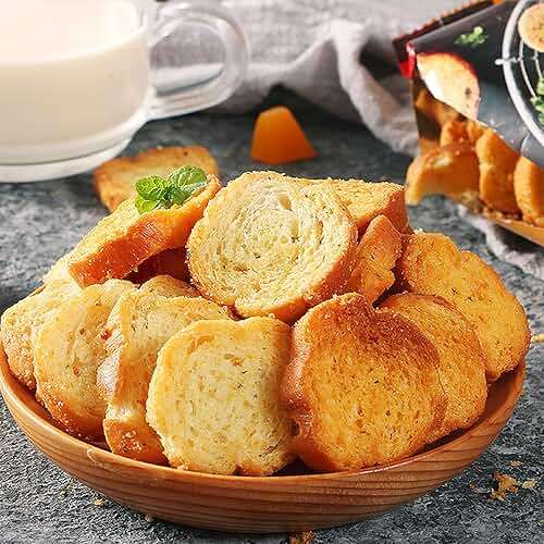Bread slices 3.24oz garlic bread slices Salty snack Snacks Afternoon Tea Snacks Garlic cookies (92g/ bag) - Image 3