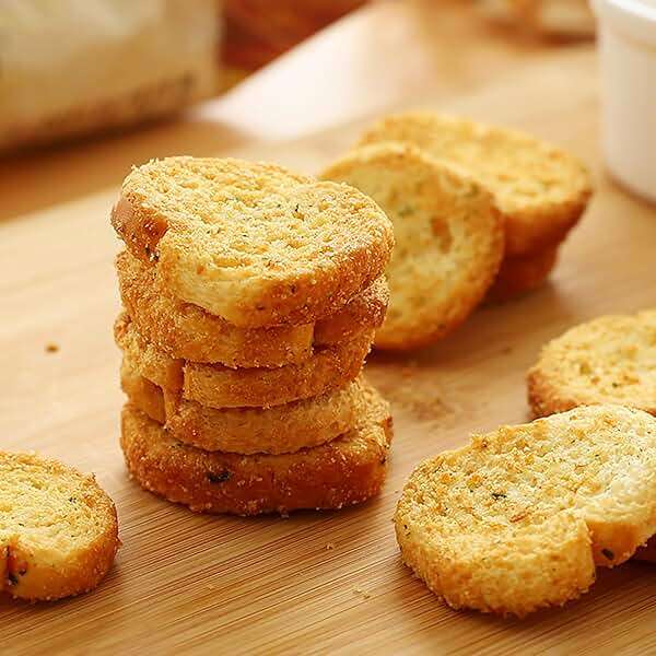 Bread slices 3.24oz garlic bread slices Salty snack Snacks Afternoon Tea Snacks Garlic cookies (92g/ bag) - Image 5