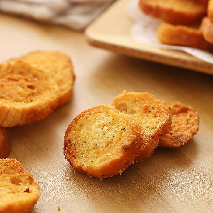 Bread slices 3.24oz garlic bread slices Salty snack Snacks Afternoon Tea Snacks Garlic cookies (92g/ bag) - Image 6